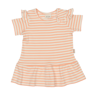 Petit Piao - kjole SS Modal Striped // Peach Naught Eggnog